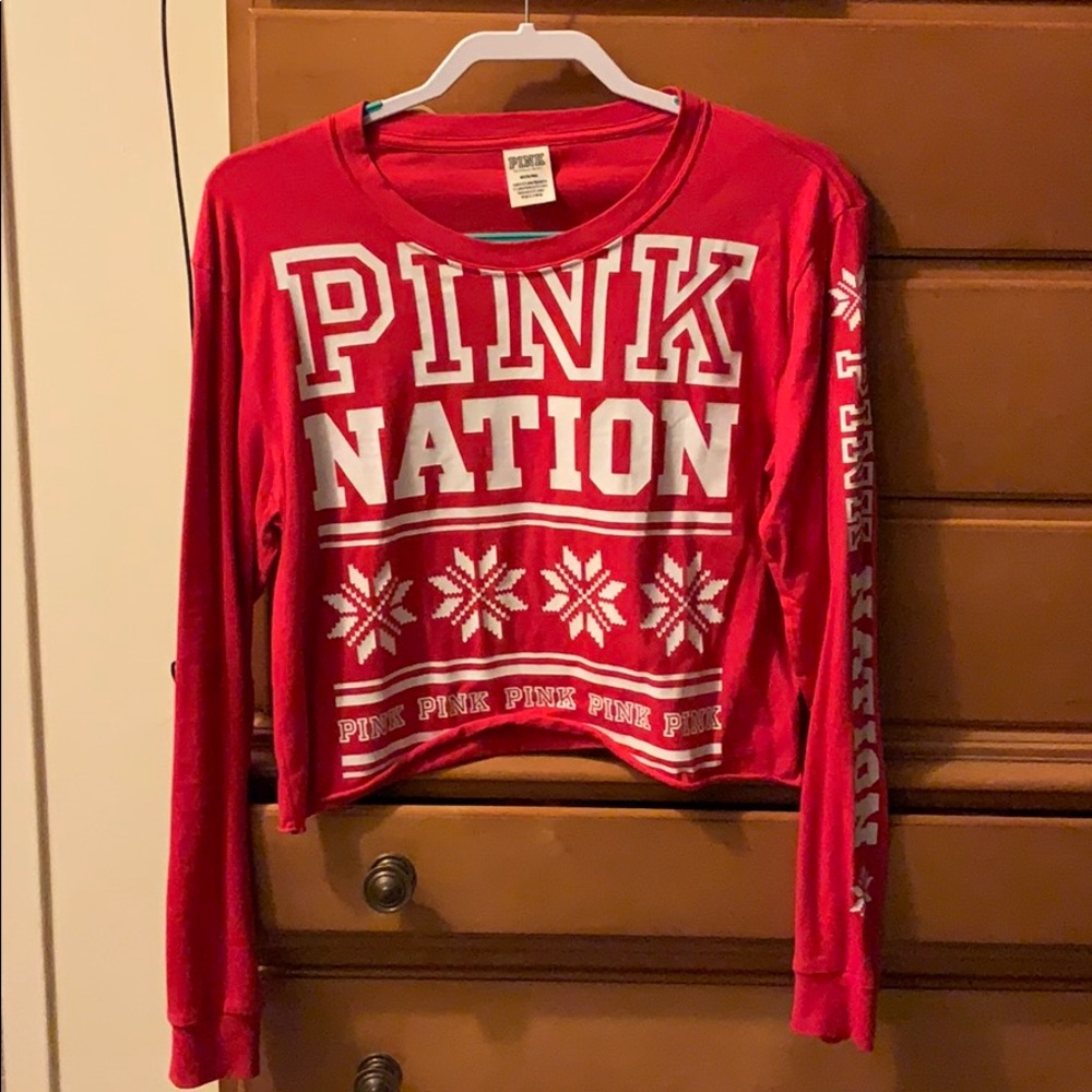 PINK long sleeve Christmas shirt